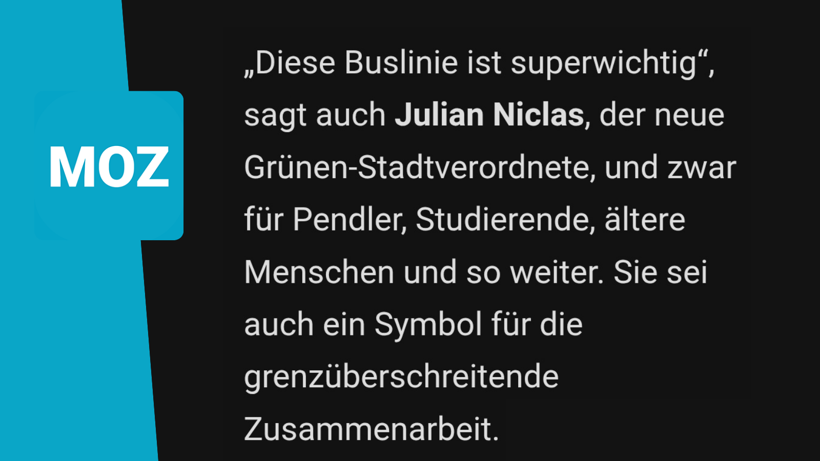 Die MOZ berichtet über meine erste Rede in der Stadtverordnetenversammlung zum Erhalt der Buslinie 983